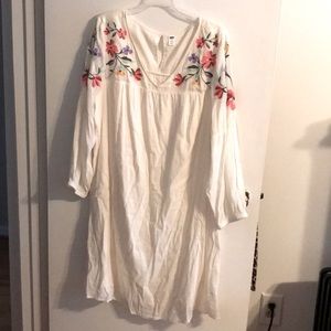 Embroidery white dress